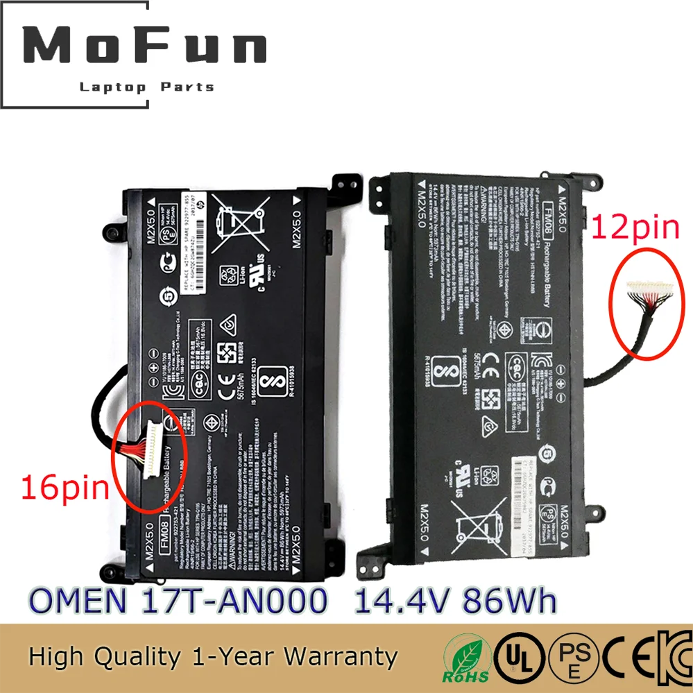 Оригинальный аккумулятор для ноутбука FM08 14,4 В 86 Втч для HP Omen 17-AN014NG 17-AN012DX 17-AN041NG 922753-421 922976-855
Оригинальный аккумулятор для ноутбука FM08 14,4 В 86 Втч для HP Omen 17-AN014NG 17-AN012DX 17-AN041NG 922753-421 922976-855