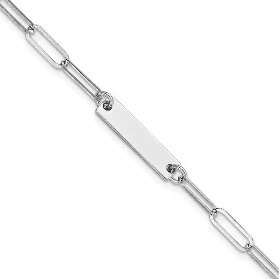Sterling Silver Rhodiumplated Polished Bar w 1in ext. Bracelet 
Sterling Silver Rhodiumplated Polished Bar w 1in ext. Bracelet