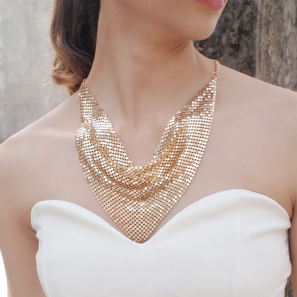 Metal Plate Necklace For Women Clavicle Chain Sequins Tassel Bib Collar Chunky Fringe Scarf Neck Accessory Fashion Jewelry
Metal Plate Necklace For Women Clavicle Chain Sequins Tassel Bib Collar Chunky Fringe Scarf Neck Accessory Fashion Jewelry