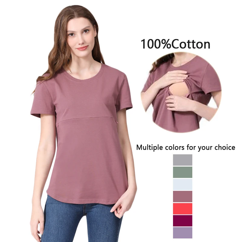 Летняя одежда для беременных, футболка для беременных, повседневные футболки для кормления грудью, хлопковые футболки для кормления с горизонтальной молнией, послеродовой топ больших размеров
Летняя одежда для беременных, футболка для беременных, повседневные футболки для кормления грудью, хлопковые футболки для кормления с горизонтальной молнией, послеродовой топ больших размеров