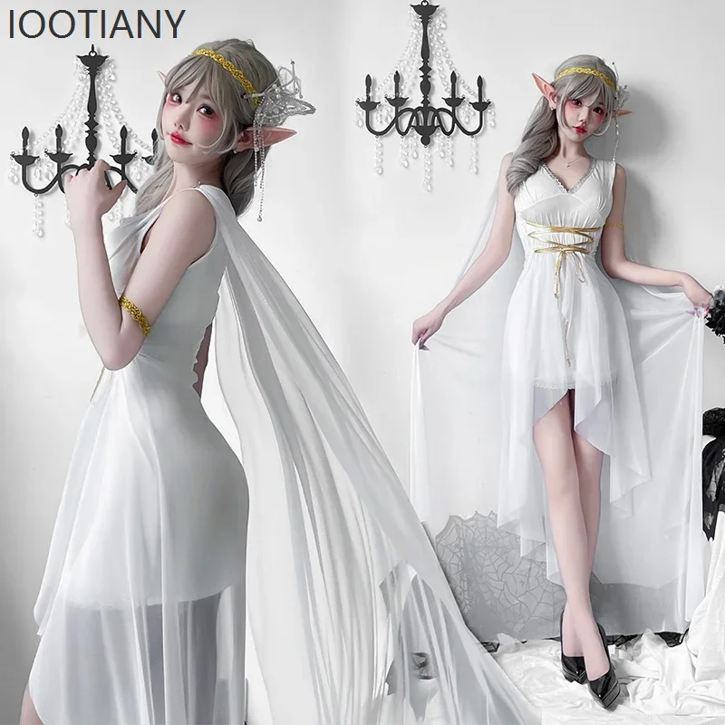 CosplayGreek Goddess Medieval Halloween Costume Elf Fashion Sexy White Long Dress Cleopatra Athena Adult Fairy Performance Costu
CosplayGreek Goddess Medieval Halloween Costume Elf Fashion Sexy White Long Dress Cleopatra Athena Adult Fairy Performance Costu