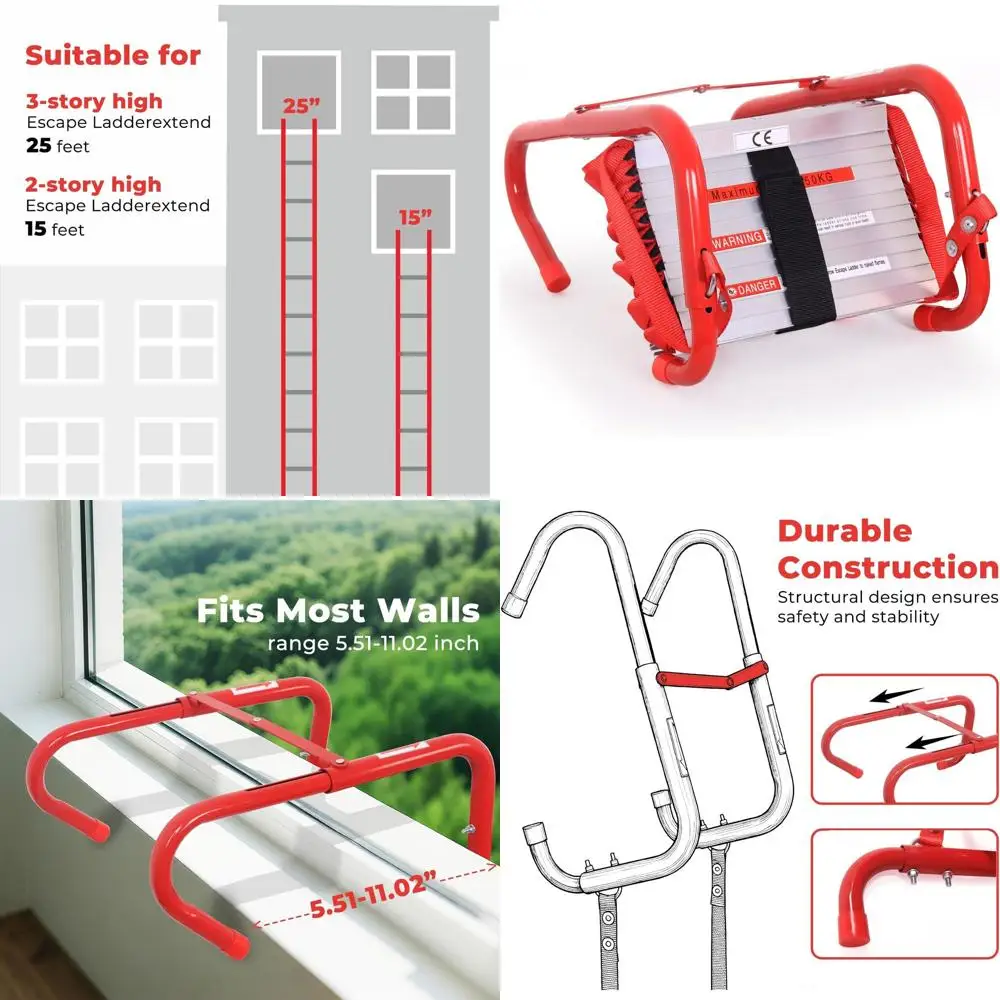 15-футовая широкоступенчатая 2-этажная портативная пожарная лестница с центральной опорой
15-футовая широкоступенчатая 2-этажная портативная пожарная лестница с центральной опорой