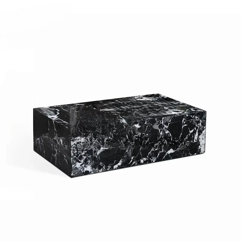Nordic style black antique marble base coffee table household furniture natural stone veneer square low center living room table
Nordic style black antique marble base coffee table household furniture natural stone veneer square low center living room table