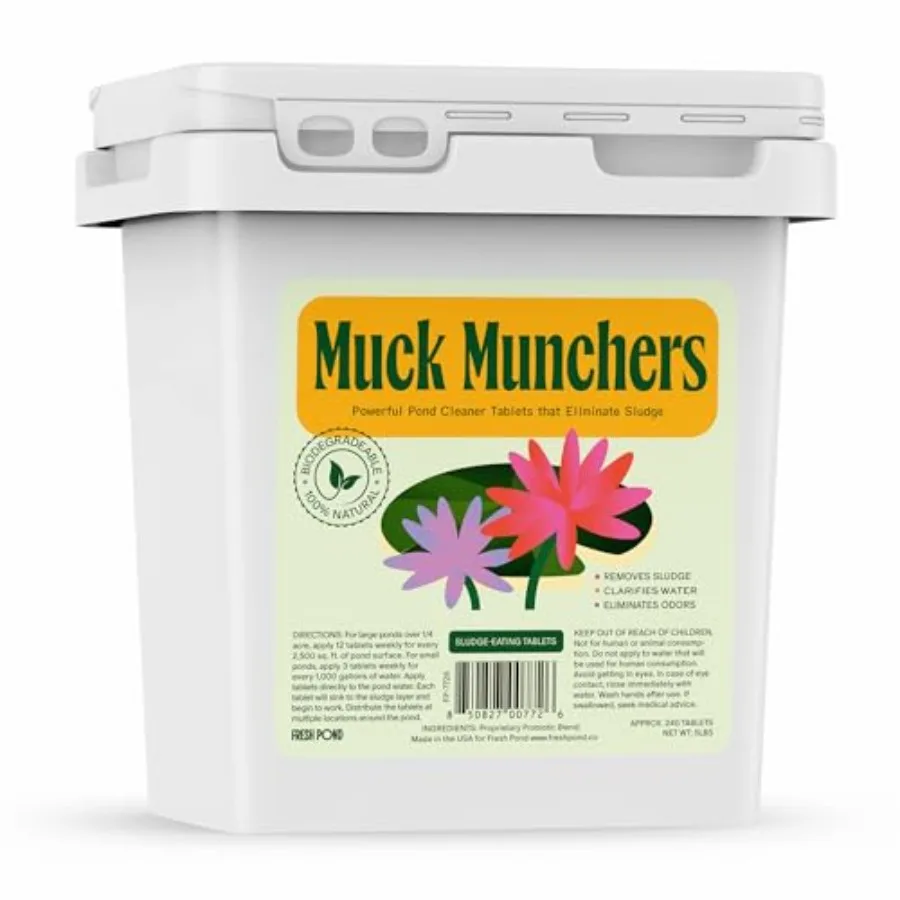 Muck Munchers - Таблетки для очистки воды от ила - Удаляют накопления и запахи в прудах для кои и природных прудах - Безопасны для рыб
Muck Munchers - Таблетки для очистки воды от ила - Удаляют накопления и запахи в прудах для кои и природных прудах - Безопасны для рыб