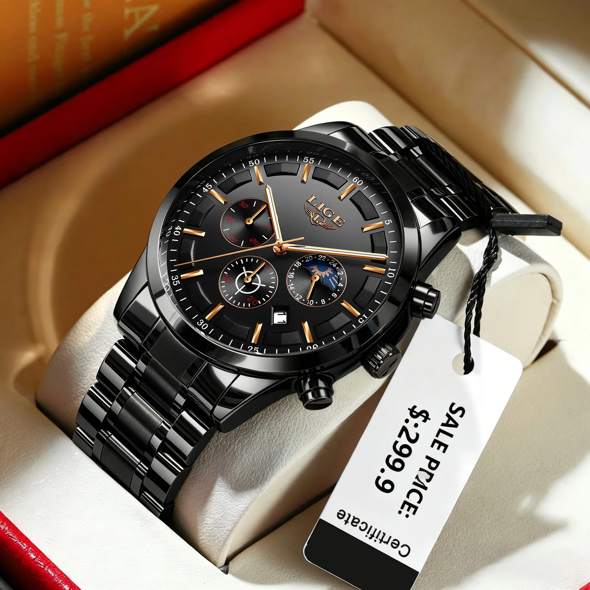 LIGE Business Watches Mens Top Brand Luxury Quartz Wristwatch 3Bar Waterproof Chronograph Luminous Watch for Gentleman Gift+Box
LIGE Business Watches Mens Top Brand Luxury Quartz Wristwatch 3Bar Waterproof Chronograph Luminous Watch for Gentleman Gift+Box