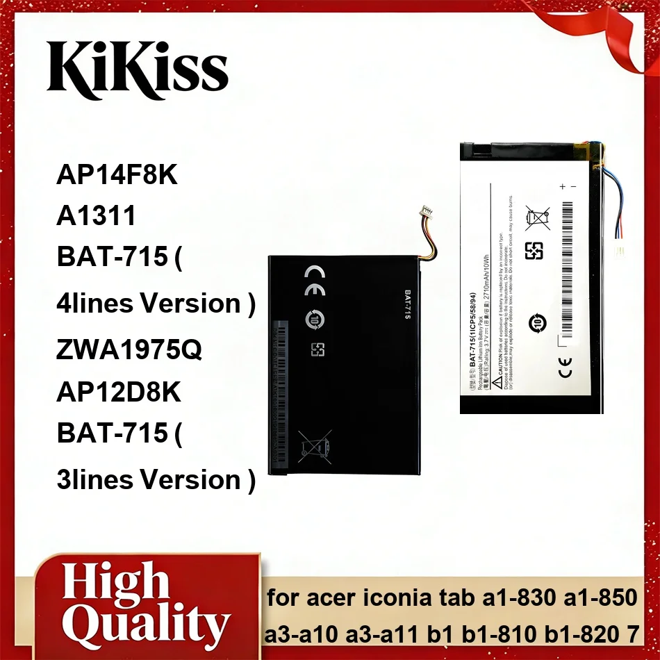 AP14F8K ZWA1975Q Bat-715 ( 3LINES Version ) Battery For Acer Iconia Tab A1-830 A1-850 A3-A10 A3-A11 B1 B1-810 B1-820 7
AP14F8K ZWA1975Q Bat-715 ( 3LINES Version ) Battery For Acer Iconia Tab A1-830 A1-850 A3-A10 A3-A11 B1 B1-810 B1-820 7