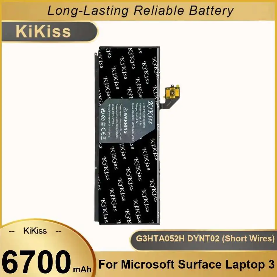 6700 мАч G3HTA052H DYNT02 Короткие провода Аккумулятор для ноутбука Microsoft Surface 3 Laptop3 1868 1867 Прочная замена премиум-класса
6700 мАч G3HTA052H DYNT02 Короткие провода Аккумулятор для ноутбука Microsoft Surface 3 Laptop3 1868 1867 Прочная замена премиум-класса