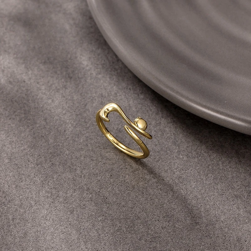 Fashion cat opening adjustable ring simple Japanese and Korean style ring female 
Fashion cat opening adjustable ring simple Japanese and Korean style ring female