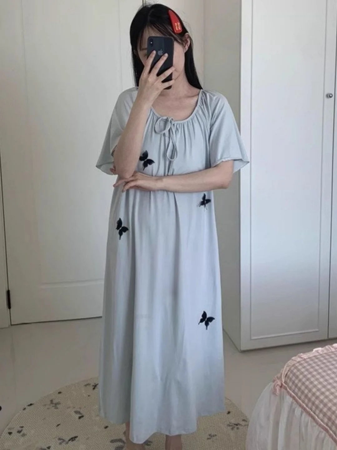 Sweet Style Splice Short Sleeve Sleep Dress Summer Loose Long Comfortable Home Clothes Large Size over 300 Pounds
Sweet Style Splice Short Sleeve Sleep Dress Summer Loose Long Comfortable Home Clothes Large Size over 300 Pounds