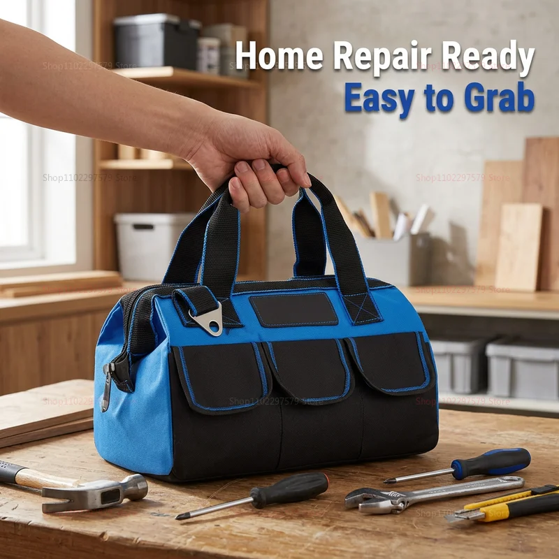 13 Inch Oxford Canvas Waterproof Tool Bag Electrician Repair Storage Multi-purpose Wear-Resistant Large Capacity Tool
13 Inch Oxford Canvas Waterproof Tool Bag Electrician Repair Storage Multi-purpose Wear-Resistant Large Capacity Tool