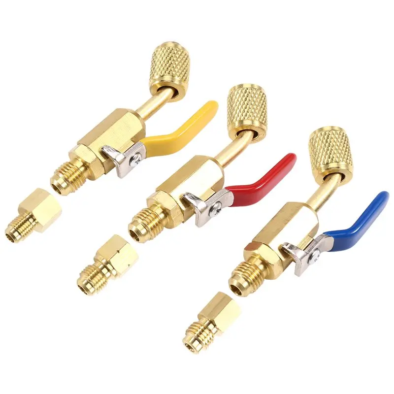 Комплект угловых компактных шаровых кранов BHTS-3 для хладагентов R410A, R134A, R12, R22, R502, для заправочных шлангов систем кондиционирования и охлаждения, автозапчасть
Комплект угловых компактных шаровых кранов BHTS-3 для хладагентов R410A, R134A, R12, R22, R502, для заправочных шлангов систем кондиционирования и охлаждения, автозапчасть