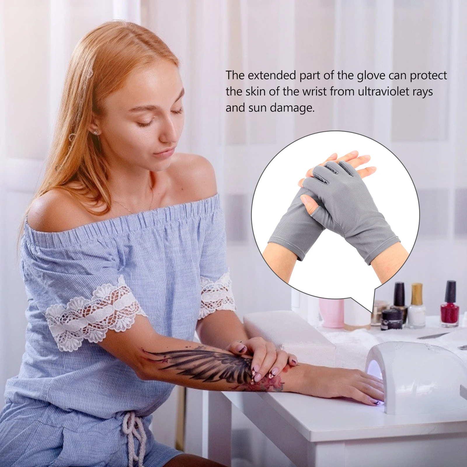 Fingerless UV Shield Gloves Bamboo Fiber Cotton Tools Nail Art Phototherapy Mitts Manicure Beauty Outdoor Travel Driving
Fingerless UV Shield Gloves Bamboo Fiber Cotton Tools Nail Art Phototherapy Mitts Manicure Beauty Outdoor Travel Driving