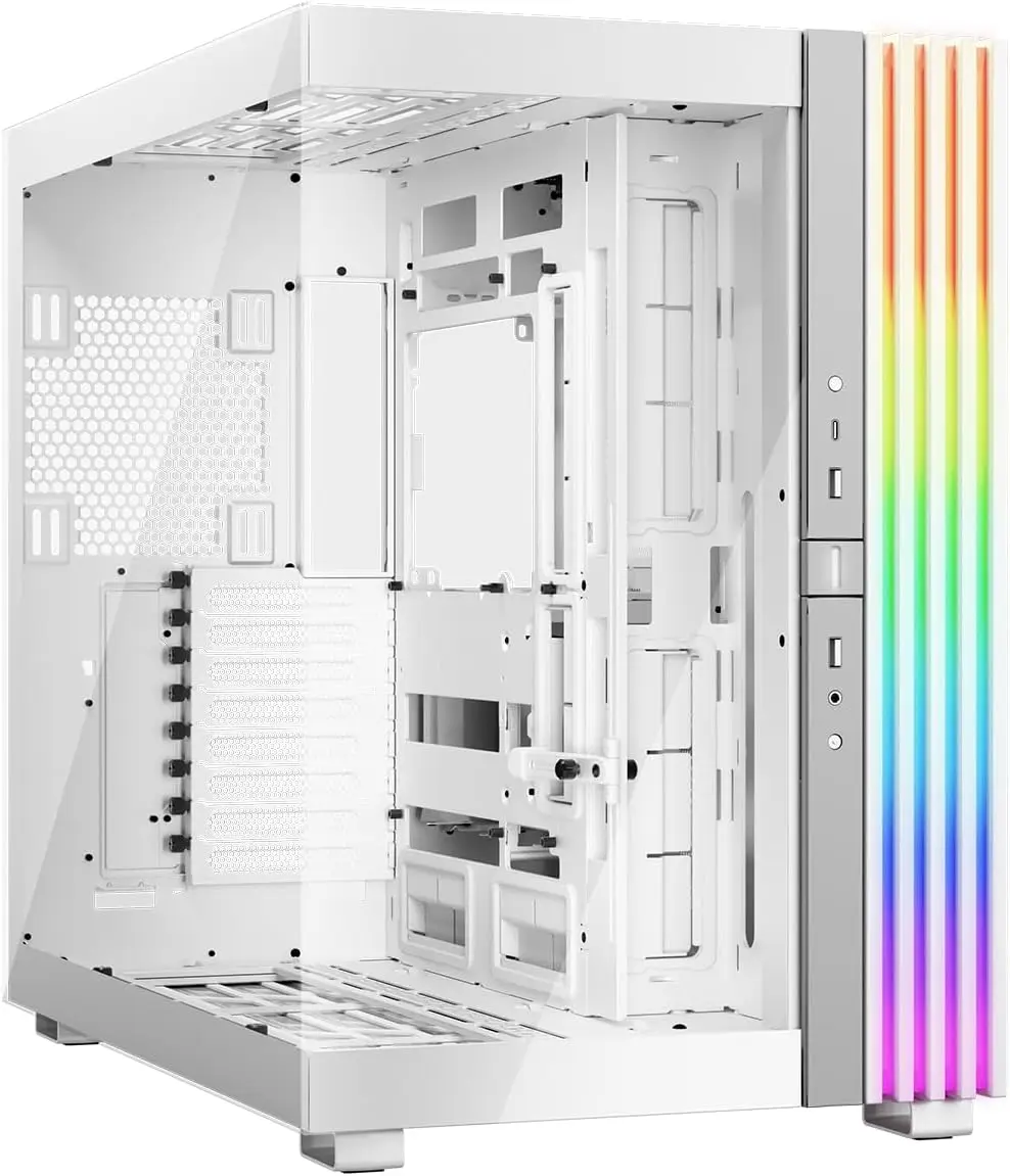 Full Window Dual Chamber PC Case | E-ATX Compatible | Inverted & Horizontal Layout | ARGB LED Strip | 10 Fan Support
Full Window Dual Chamber PC Case | E-ATX Compatible | Inverted & Horizontal Layout | ARGB LED Strip | 10 Fan Support