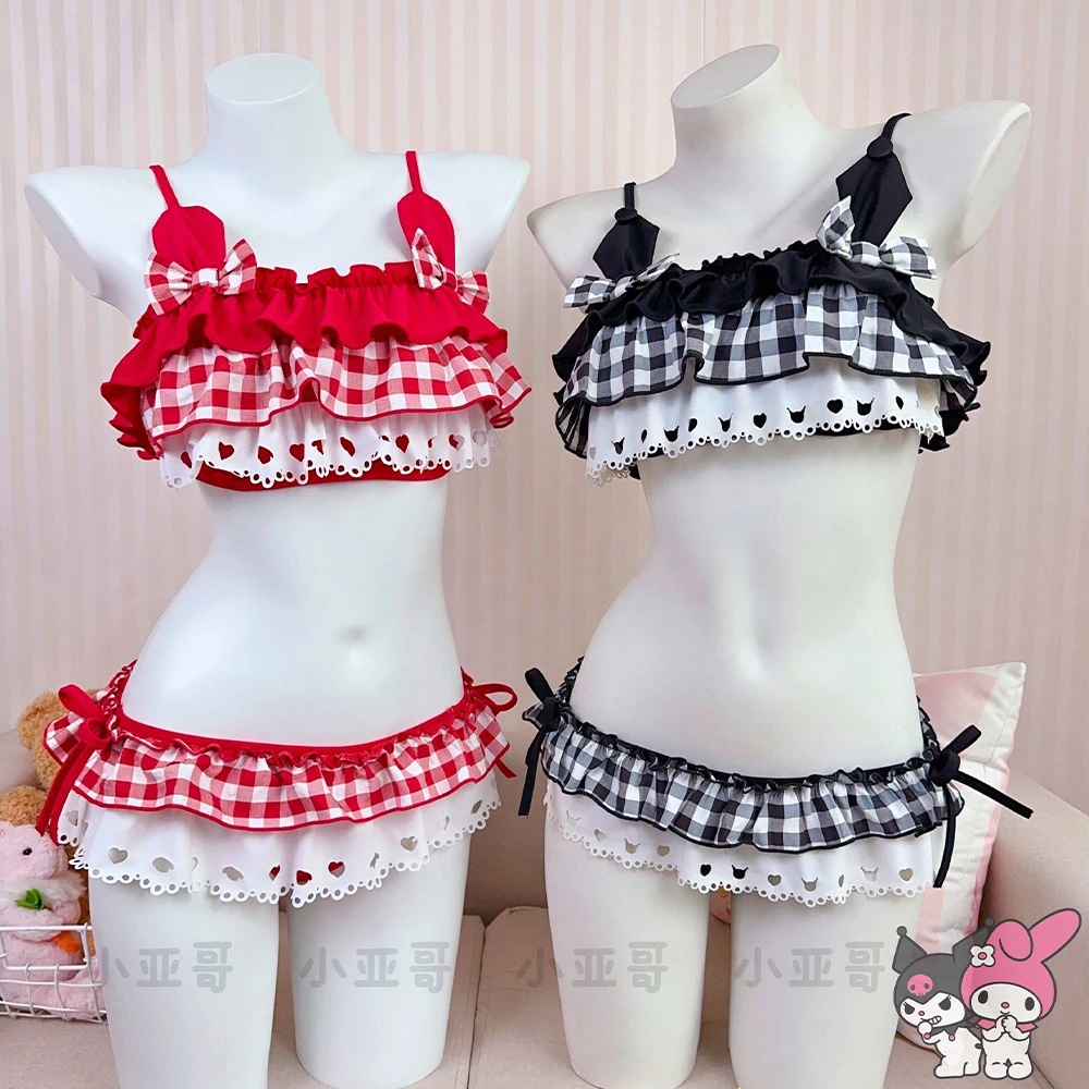 2025 Japanese Style Kawaii Plaid Women's Swimsuit Sweet Printed Vest Bikini Swimsuit Women's Pleated Skirt Bikini Cute Set Swi
2025 Japanese Style Kawaii Plaid Women's Swimsuit Sweet Printed Vest Bikini Swimsuit Women's Pleated Skirt Bikini Cute Set Swi