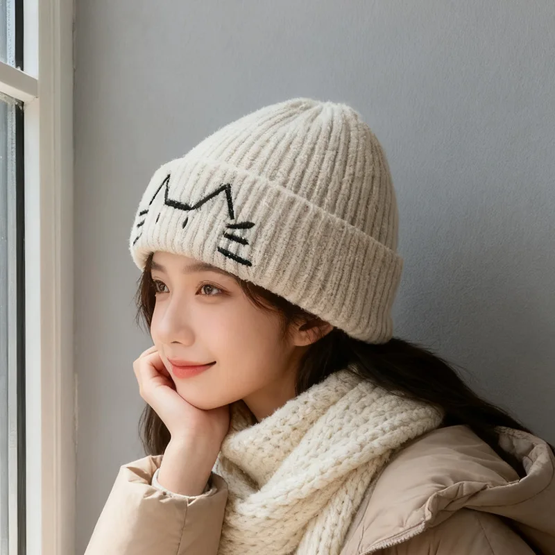 2025 Autumn And Winter New Style Cat Knitted Hat Cute Woolen Hats Warm Pullover Cap Versatile Earmuff Cold-Proof Caps
2025 Autumn And Winter New Style Cat Knitted Hat Cute Woolen Hats Warm Pullover Cap Versatile Earmuff Cold-Proof Caps