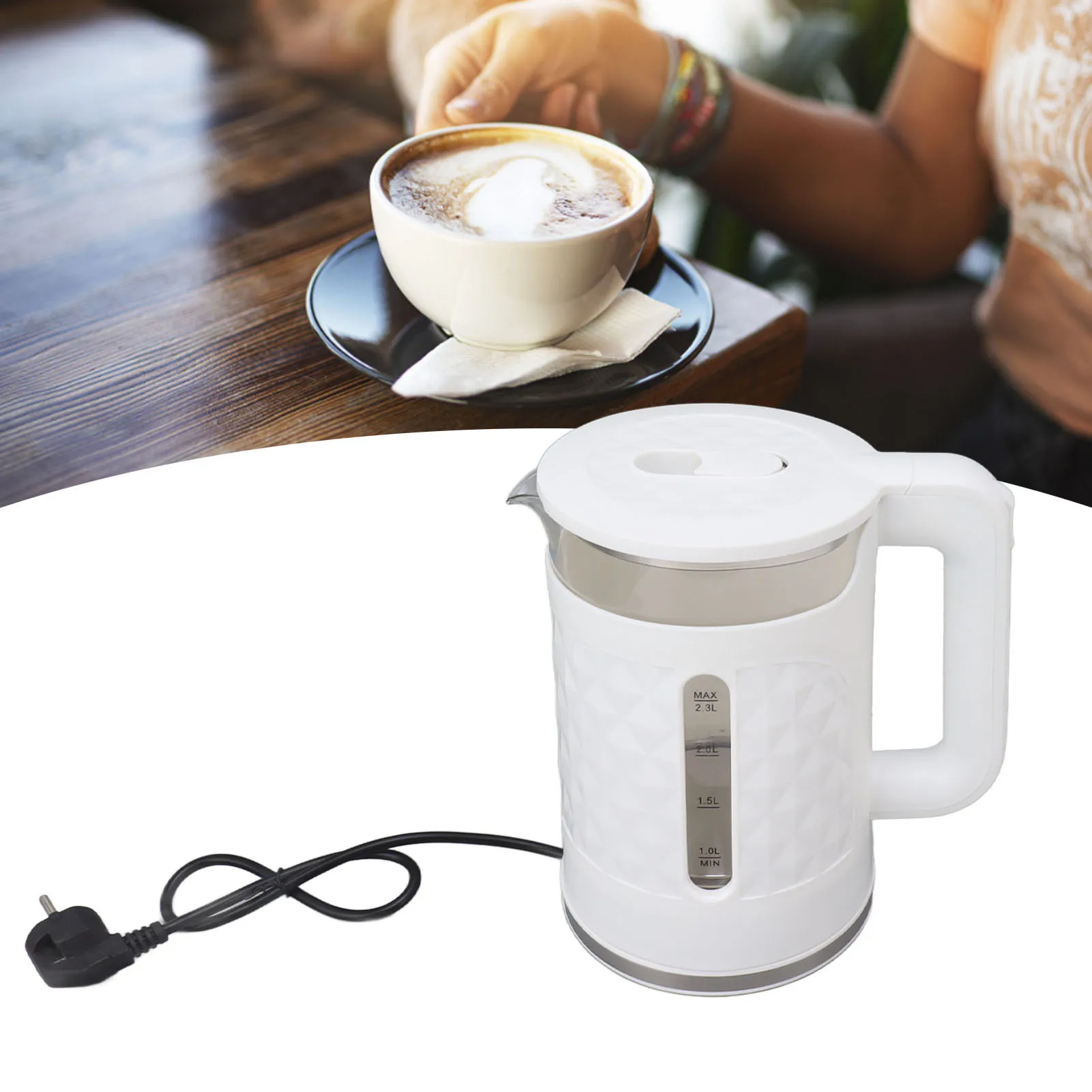 Электрический чайник 2000 Вт с автоматическим отключением и защитой от выживания и кипячения, 2,3 л, большая емкость, двойные стенки, нержавеющая сталь, быстрое кипячение
Электрический чайник 2000 Вт с автоматическим отключением и защитой от выживания и кипячения, 2,3 л, большая емкость, двойные стенки, нержавеющая сталь, быстрое кипячение