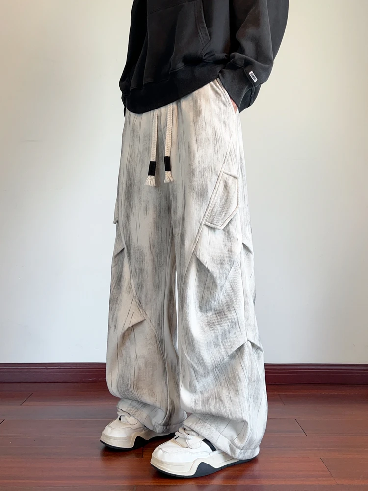 Casual Tie-Dye Corduroy Wide Leg Workwear Pants Men's Spring Loose Straight Casual Trousers Boys' Faionable Polyester Fiber
Casual Tie-Dye Corduroy Wide Leg Workwear Pants Men's Spring Loose Straight Casual Trousers Boys' Faionable Polyester Fiber