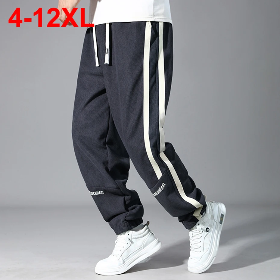 12XL Men Sweatpants Spring Autumn Loose Side Striped Joggers Loose Wide Leg Pants Casual Black Gray Pants 11XL 10XL for Male
12XL Men Sweatpants Spring Autumn Loose Side Striped Joggers Loose Wide Leg Pants Casual Black Gray Pants 11XL 10XL for Male