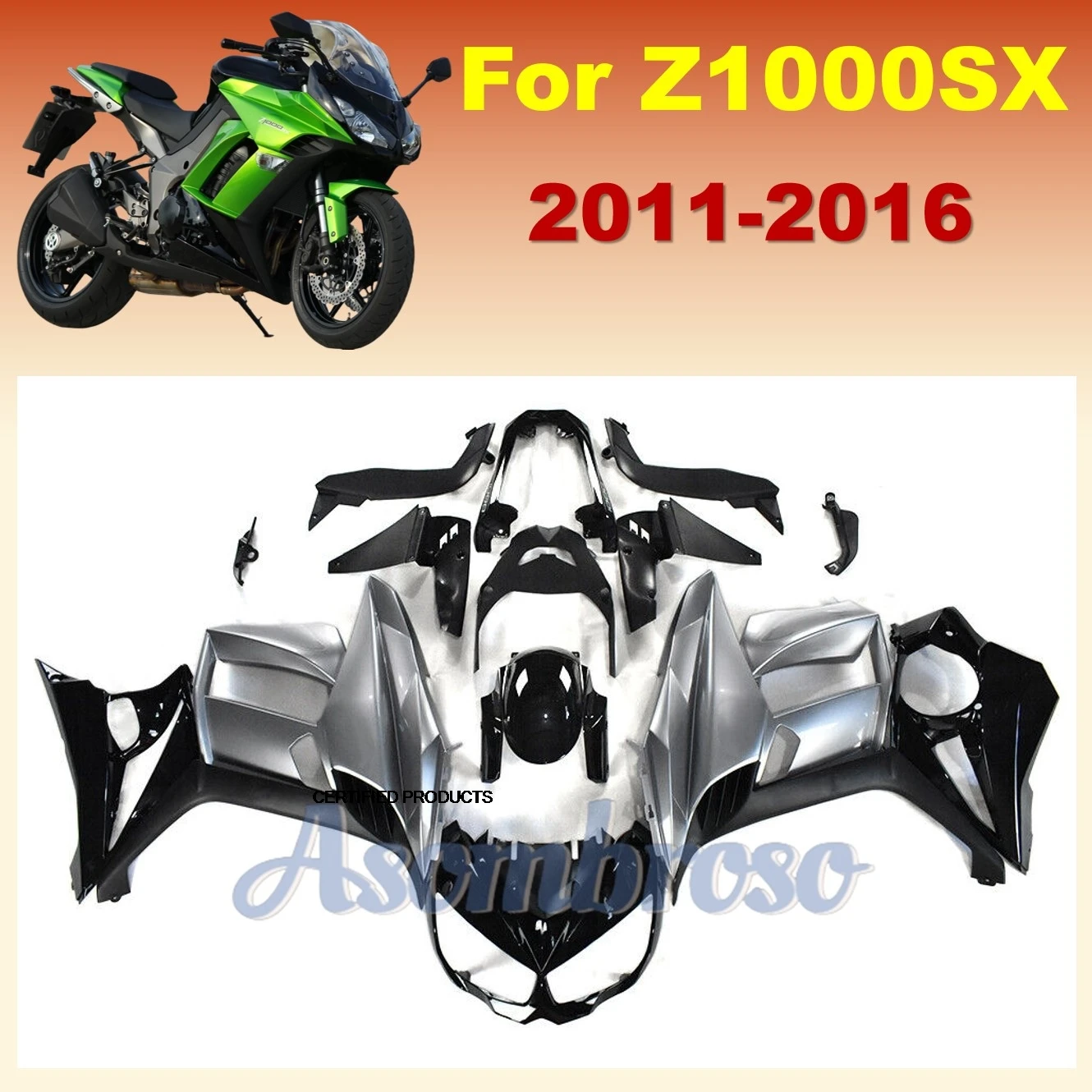 ABS Plastic Fairing for Z1000SX 2011 2012 2013 2014 2015 2016 Z1000 SX Motorcycle Housing Protection Cover Silver Black
ABS Plastic Fairing for Z1000SX 2011 2012 2013 2014 2015 2016 Z1000 SX Motorcycle Housing Protection Cover Silver Black