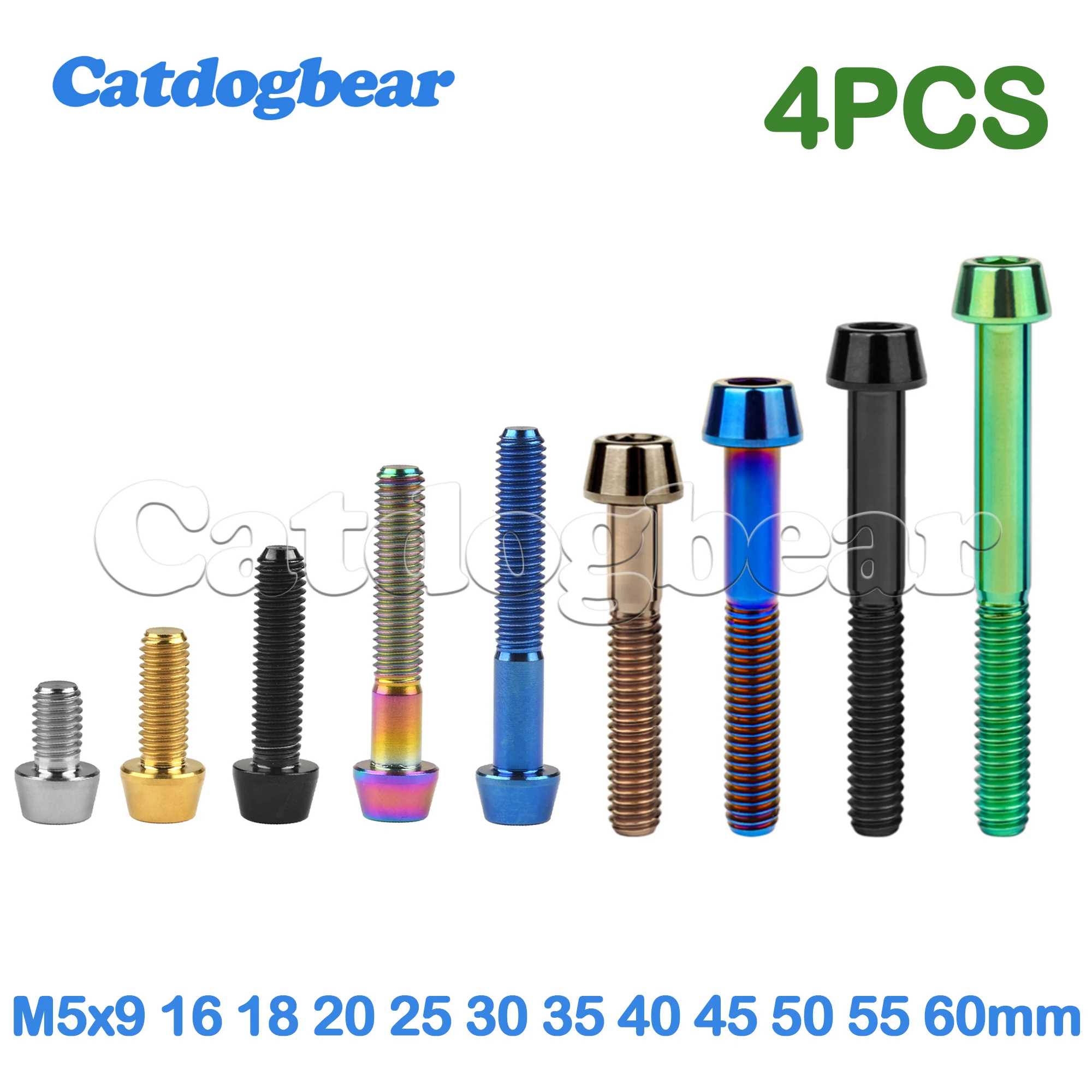 Catdogbear 4 шт. титановые болты M5x9 16 18 20 25 30 35 40 45 50 55 60 мм тормозные винты с шестигранной головкой и конусом Ti для велосипедного диска
Catdogbear 4 шт. титановые болты M5x9 16 18 20 25 30 35 40 45 50 55 60 мм тормозные винты с шестигранной головкой и конусом Ti для велосипедного диска