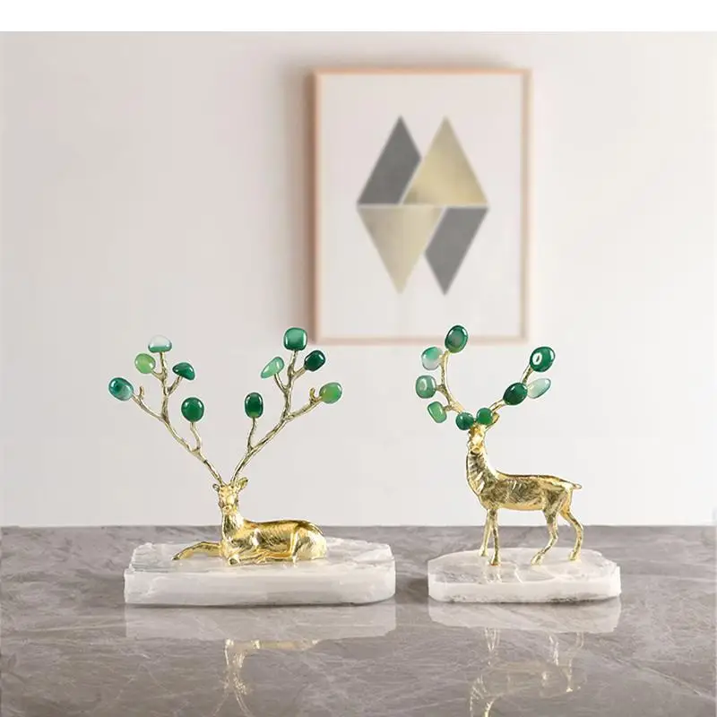 Light Luxury Green Agate Golden Deer Ornament Desk Ornament Simulation Animal Living Room Decoration Crafts Home Decoration Gift
Light Luxury Green Agate Golden Deer Ornament Desk Ornament Simulation Animal Living Room Decoration Crafts Home Decoration Gift
