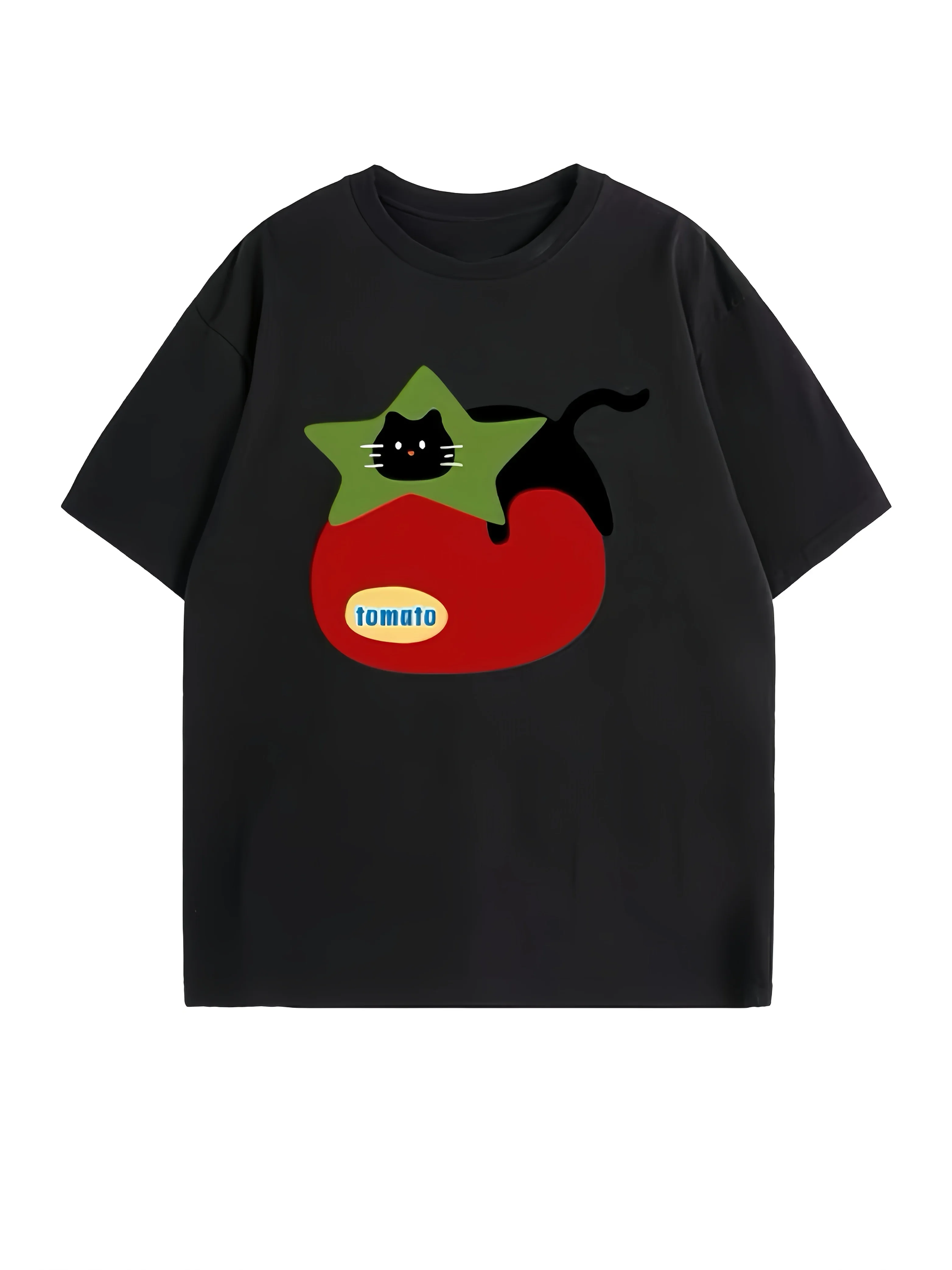 Summer Funny Tomato & Cat Cartoon Design Print Cotton T-shirt Women Short Sleeves Tee Round Neck Summer Y2L Kawaii Tee Tops
Summer Funny Tomato & Cat Cartoon Design Print Cotton T-shirt Women Short Sleeves Tee Round Neck Summer Y2L Kawaii Tee Tops