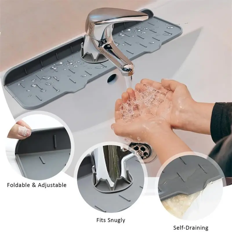 Kitchen Faucet Absorbent Mat Sink Splash Guard Silicone Drainage Drying Pad Countertop Protection
Kitchen Faucet Absorbent Mat Sink Splash Guard Silicone Drainage Drying Pad Countertop Protection