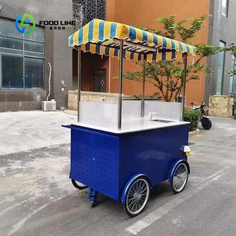 Custom Concession Mini Ice Cream Vendor Cart with Stainless Steel Colorful Awning, Designed for Amusement Parks, City Squares
Custom Concession Mini Ice Cream Vendor Cart with Stainless Steel Colorful Awning, Designed for Amusement Parks, City Squares