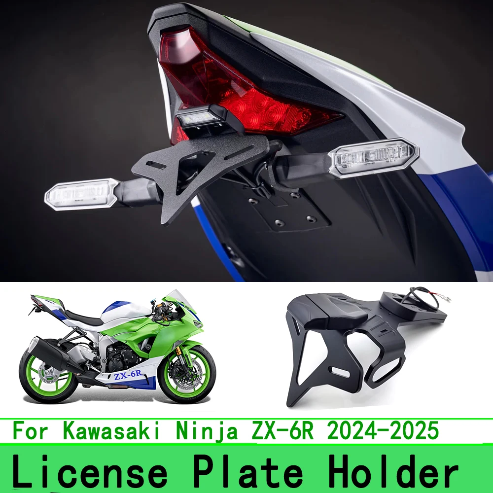 License Plate Holder For Kawasaki Ninja ZX-6R RR 2024-2025 Motorcycle Accessories Tail Bracket LED Light Fender Eliminator
License Plate Holder For Kawasaki Ninja ZX-6R RR 2024-2025 Motorcycle Accessories Tail Bracket LED Light Fender Eliminator