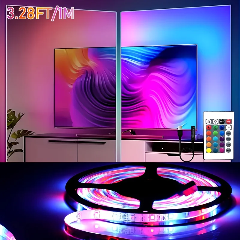 Светодиодная лента RGB-285, источник питания USB, фоновая лента телевизора, декоративный USB-светильник для спальни, Хэллоуина, праздника, домашнего декора
Светодиодная лента RGB-285, источник питания USB, фоновая лента телевизора, декоративный USB-светильник для спальни, Хэллоуина, праздника, домашнего декора