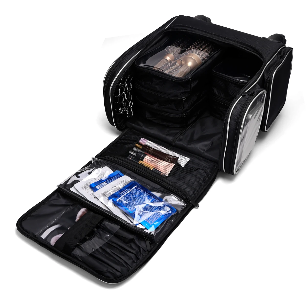 Waterproof High Capacity Cosmetic Makeup Bag Travel Organizer With Brush Holder &Wheels With Isolation Bag Portable Storage Case
Waterproof High Capacity Cosmetic Makeup Bag Travel Organizer With Brush Holder &Wheels With Isolation Bag Portable Storage Case