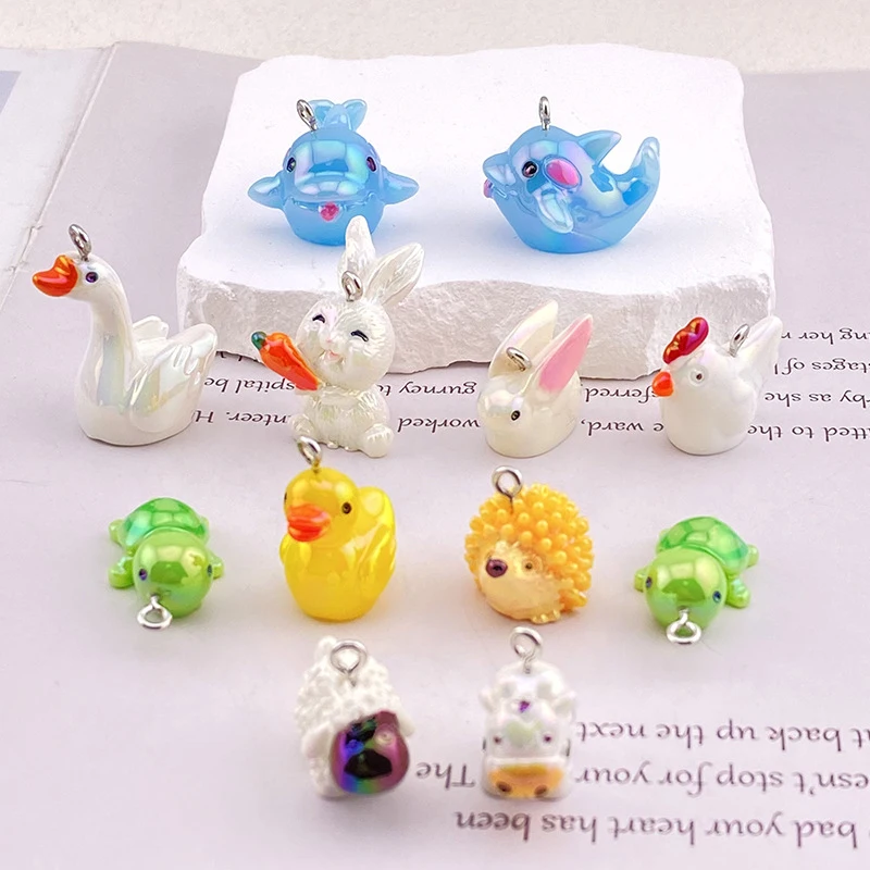 2Pcs Cute Cartoon Animal Pendants DIY Handmade Making Necklace Earrings Keychain Accessories Creative Kawaii Resin Charms
2Pcs Cute Cartoon Animal Pendants DIY Handmade Making Necklace Earrings Keychain Accessories Creative Kawaii Resin Charms
