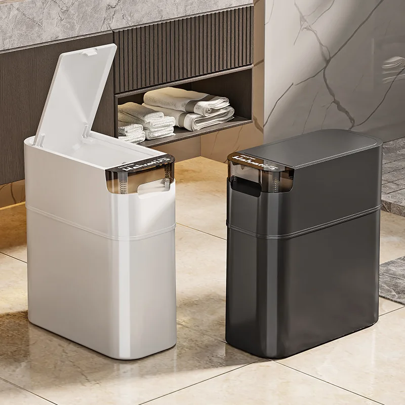 Narrow Gap Press Open Trash Cans Waterproof Slim Garbage Bins for Bathroom & Kitchen Space-Saving Waste Container with Press Lid
Narrow Gap Press Open Trash Cans Waterproof Slim Garbage Bins for Bathroom & Kitchen Space-Saving Waste Container with Press Lid