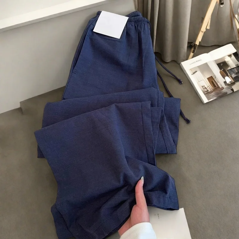 Wide Leg Cotton Linen Pants High Waist Long Trousers for Women Thin Outerwear Summer Season ket Detail Knitted Fabric
Wide Leg Cotton Linen Pants High Waist Long Trousers for Women Thin Outerwear Summer Season ket Detail Knitted Fabric