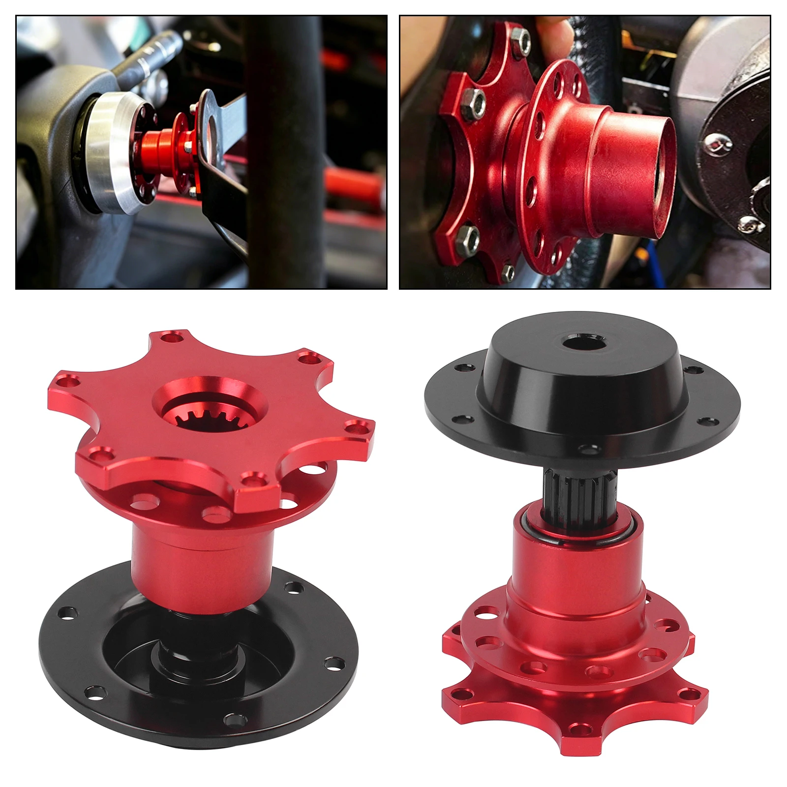 Universal Aluminum Steering Wheel Quick Release Hub Adapter For 6 hole Steering Wheel Removable Snap Off Boss Kit
Universal Aluminum Steering Wheel Quick Release Hub Adapter For 6 hole Steering Wheel Removable Snap Off Boss Kit