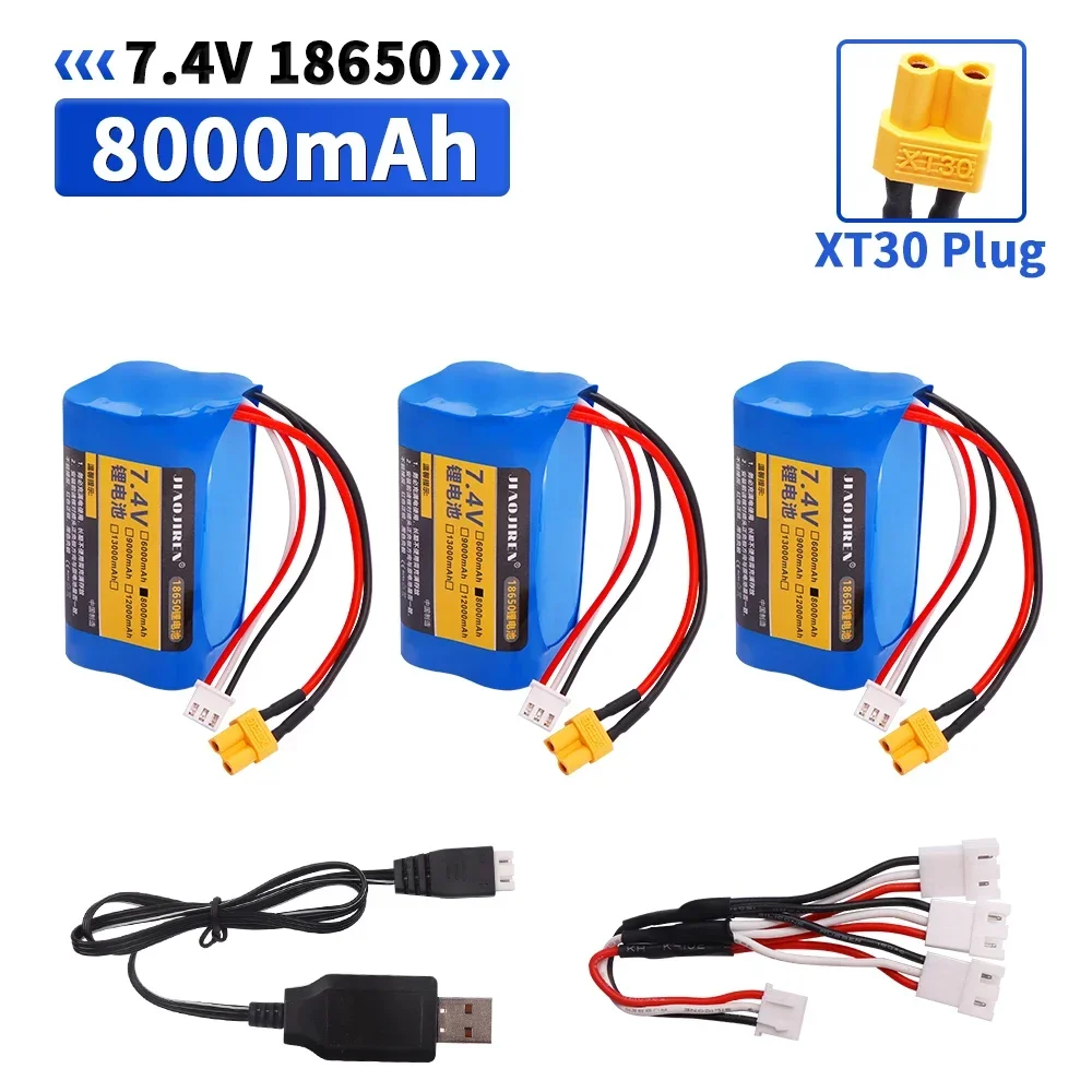 18650 7.4V 8000mAh battery with XT30 plug for HUINA 1580 1583 550 580 582 1/14 RC Electric Construction Excavator accessories
18650 7.4V 8000mAh battery with XT30 plug for HUINA 1580 1583 550 580 582 1/14 RC Electric Construction Excavator accessories