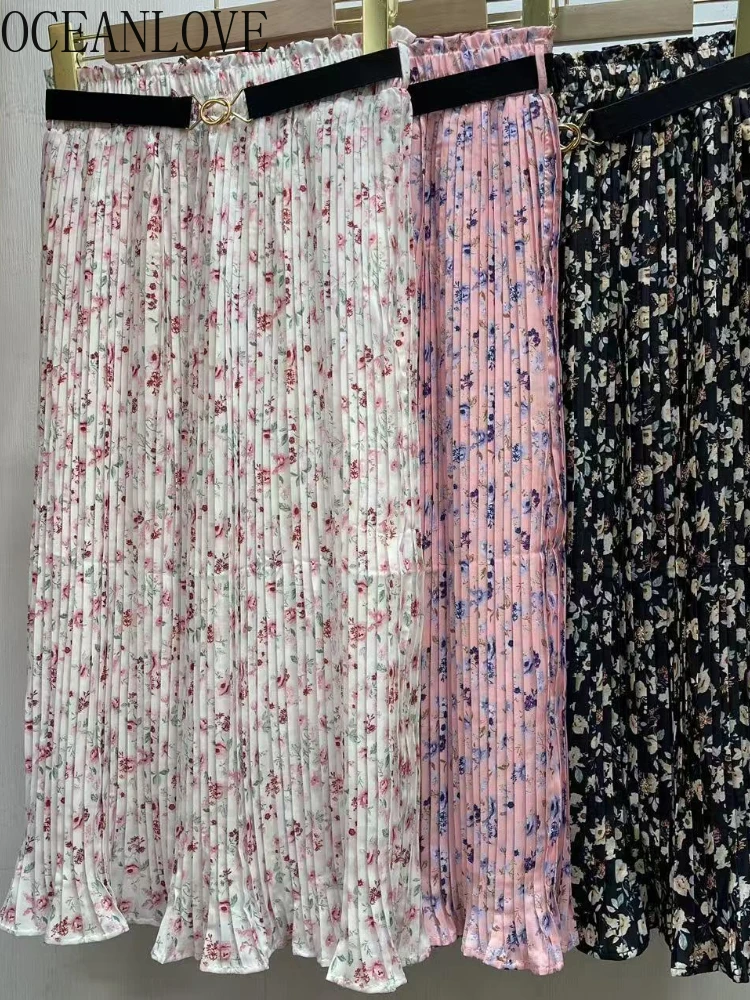 OCEANLOVE Chiffon Skirts Women Spring Summer Print Floral Sweet Ruffles Faldas Mujer Korean Fashion Pleated Long Skirt
OCEANLOVE Chiffon Skirts Women Spring Summer Print Floral Sweet Ruffles Faldas Mujer Korean Fashion Pleated Long Skirt