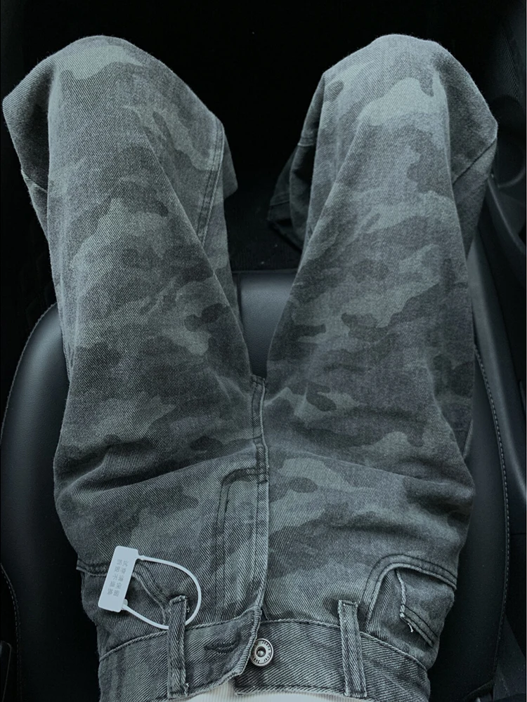 Camouflage Wide Leg Workwear Jeans Women's Loose Fit High Waist Denim Pants for Pear aped Body Long Floor Length Trousers
Camouflage Wide Leg Workwear Jeans Women's Loose Fit High Waist Denim Pants for Pear aped Body Long Floor Length Trousers