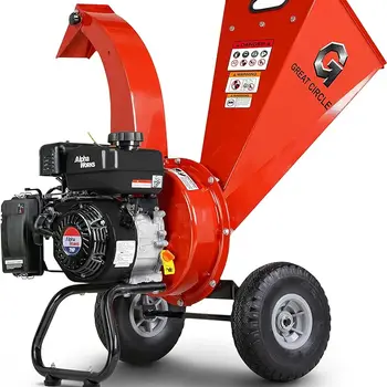 GreatCircleUSA Mini Wood Chipper Shredder Mulcher Ultra Duty 7 HP Gas Powered 3