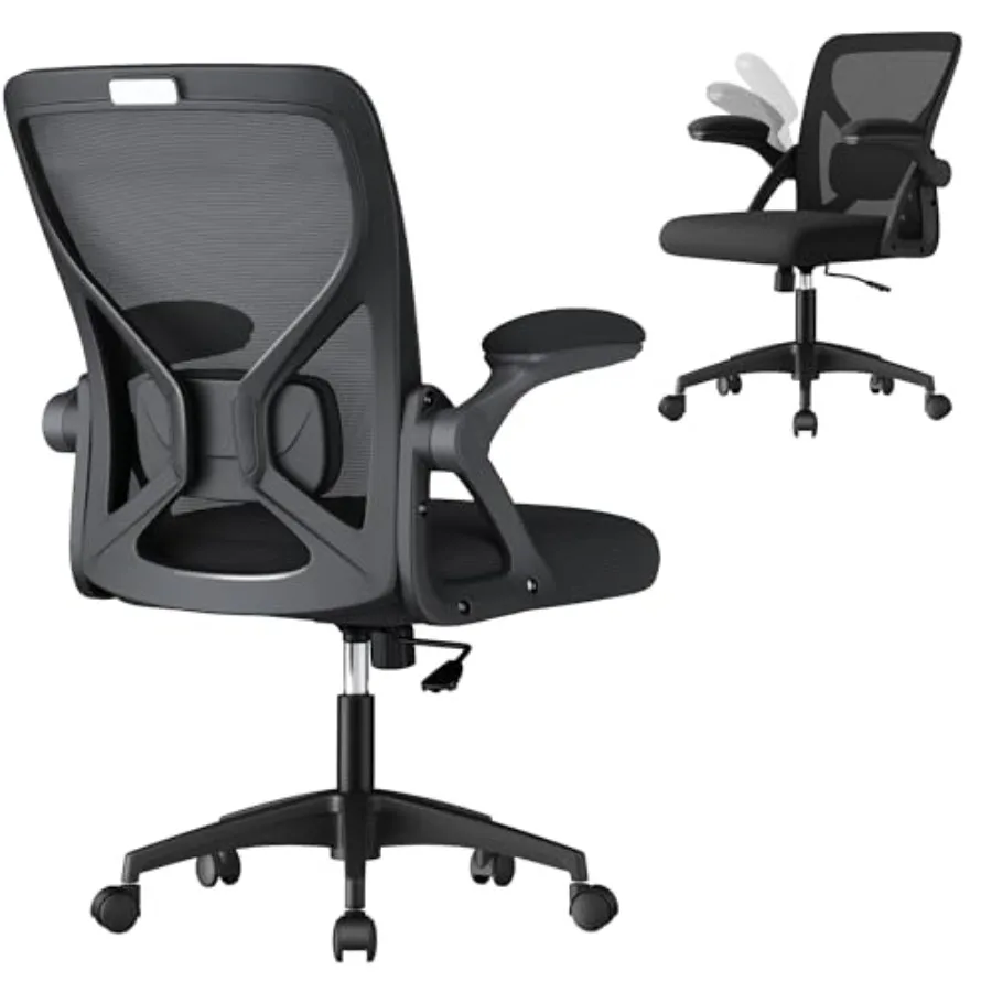 Ergonomic Mesh Office Chair with Adjustable Lumbar Support, 90-105° Tilt Function, Wide Seat, Flip‑Up Armrests, Computer Desk C
Ergonomic Mesh Office Chair with Adjustable Lumbar Support, 90-105° Tilt Function, Wide Seat, Flip‑Up Armrests, Computer Desk C