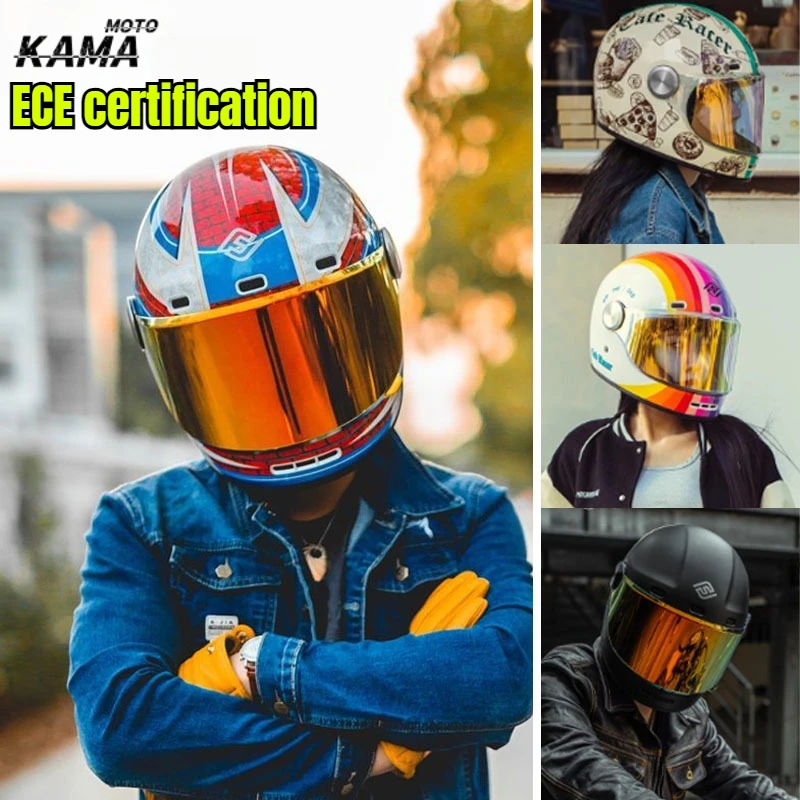 Motorycle Helmet Moto Retro Helmet Men Motorbike Riding Motocross Vintage Full Face Helmets Capacete De Moto ECE Certification
Motorycle Helmet Moto Retro Helmet Men Motorbike Riding Motocross Vintage Full Face Helmets Capacete De Moto ECE Certification