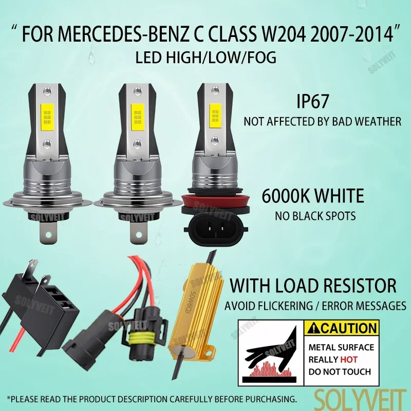Advanced Fanless Design led H7 Hi Lo Beam H8/H9 Foglamp Plug and Play For Mercedes-Benz C Class W204 2007 2008 2009 2010-2014
Advanced Fanless Design led H7 Hi Lo Beam H8/H9 Foglamp Plug and Play For Mercedes-Benz C Class W204 2007 2008 2009 2010-2014