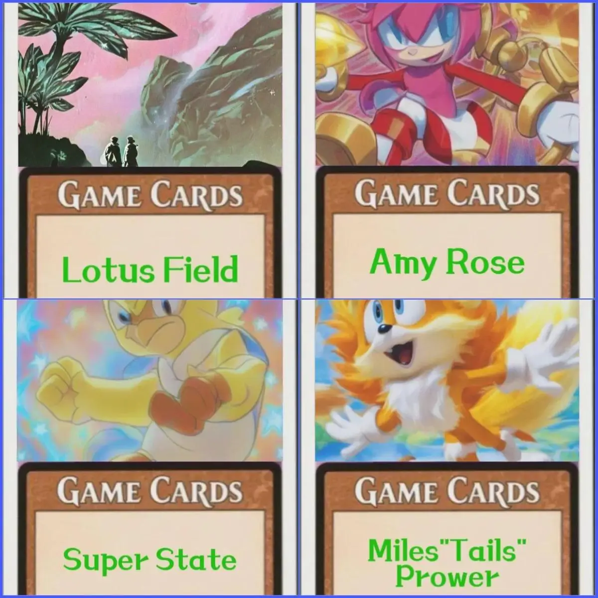 Продажа фольгированных 26 карточек Arahbo, Rose Blinkmoth Knuckles the Echidna Tails... игровые карты
Продажа фольгированных 26 карточек Arahbo, Rose Blinkmoth Knuckles the Echidna Tails... игровые карты
