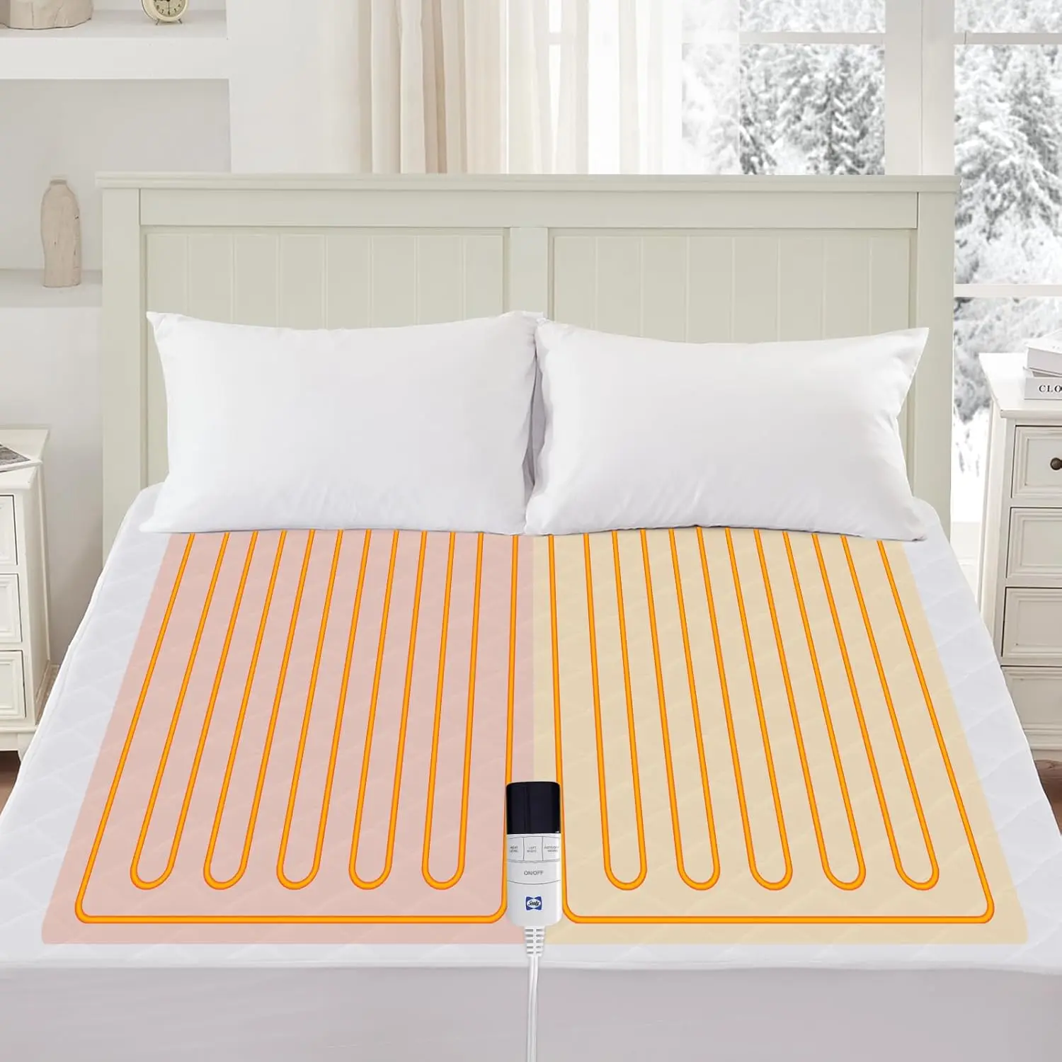 Queen Size Heated Mattress Pad with Dual Zone Control, 9 Heat Settings & Auto Shut Off, ETL Certified Luxury Quilted Bed Warmer
Queen Size Heated Mattress Pad with Dual Zone Control, 9 Heat Settings & Auto Shut Off, ETL Certified Luxury Quilted Bed Warmer