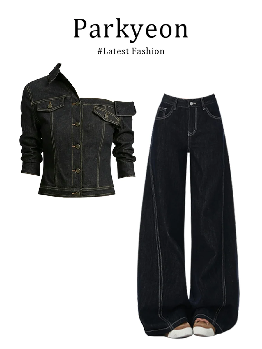 American Retro Style Women's Denim Shirt And Wide Leg Jeans Set Casual Loose Fit Summer Fashion Two-Piece Suit by Parkyeon
American Retro Style Women's Denim Shirt And Wide Leg Jeans Set Casual Loose Fit Summer Fashion Two-Piece Suit by Parkyeon
