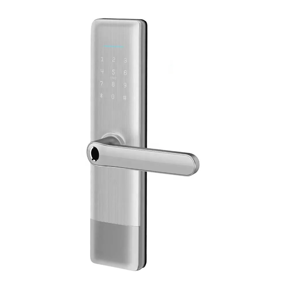 Модный врезной замок TT/Tuya Wi-Fi BLE, сенсорная клавиатура, биометрический сканер отпечатков пальцев, умная ручка, пароль, дверной замок
Модный врезной замок TT/Tuya Wi-Fi BLE, сенсорная клавиатура, биометрический сканер отпечатков пальцев, умная ручка, пароль, дверной замок