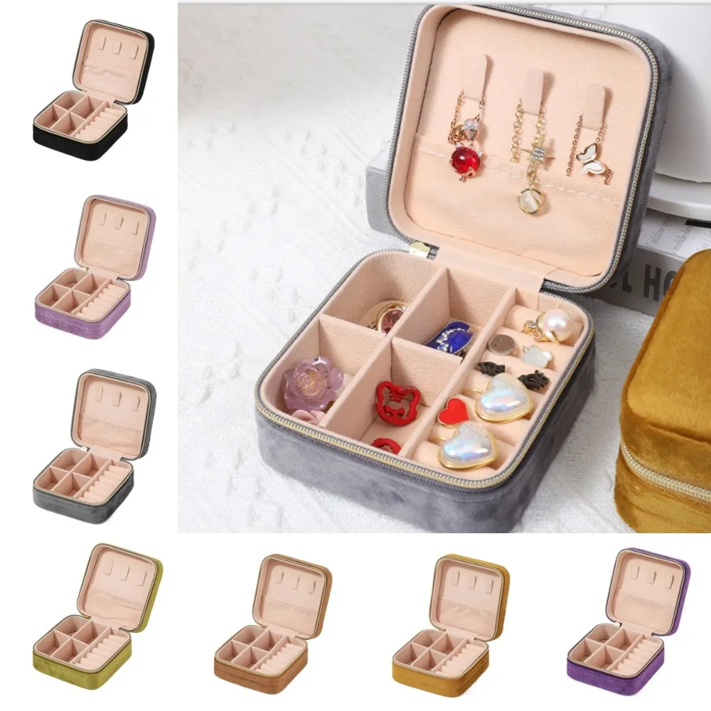 Portable Velvet Jewelry Box Necklace Ring Display Zipper Jewelry Storage Case Packaging Box Square Earrings Organizer Holder
Portable Velvet Jewelry Box Necklace Ring Display Zipper Jewelry Storage Case Packaging Box Square Earrings Organizer Holder