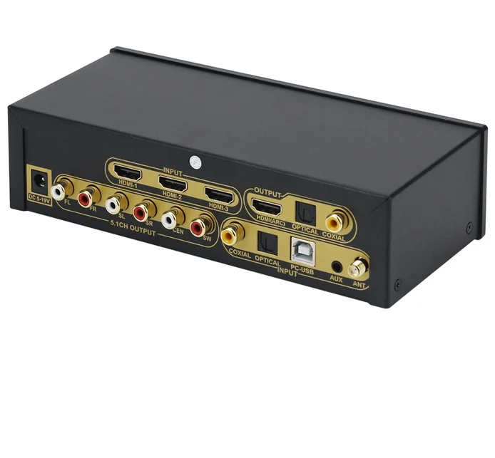 5.1 Audio Decoder DAC USB Sound Card Bluetooth Receiver 5.1CH Digital Audio System UD951B Black/Silver
5.1 Audio Decoder DAC USB Sound Card Bluetooth Receiver 5.1CH Digital Audio System UD951B Black/Silver
