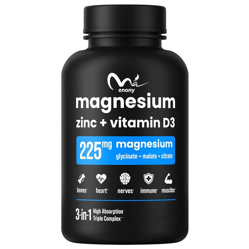Magnesium zinc and vitamin D3 capsules - glycine, malic acid, citric acid - bone, muscle, and heart health, immune support
Magnesium zinc and vitamin D3 capsules - glycine, malic acid, citric acid - bone, muscle, and heart health, immune support