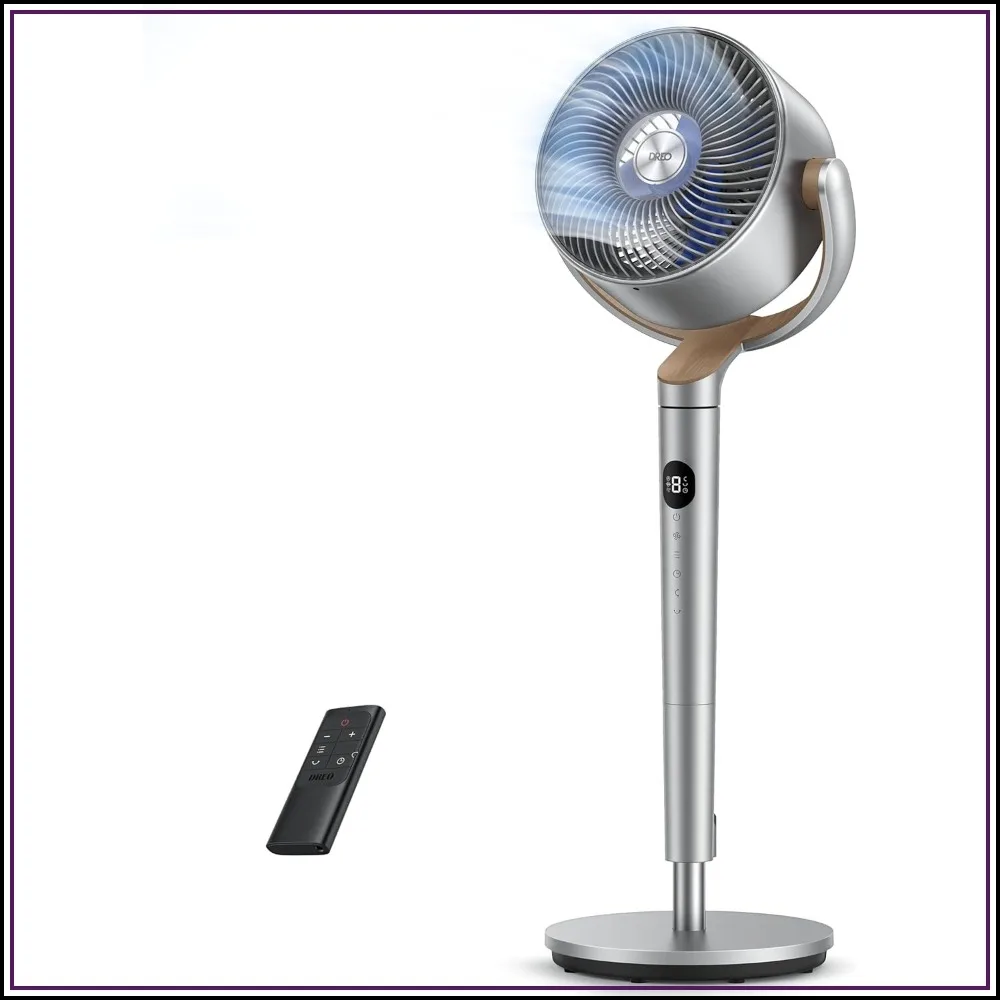 120°+120° Omni-Directional Fan, 90ft Range, DC Motor, 20dB Quiet, 8 Speeds, 3 Modes, 35-40" Adjustable, 8H Timer
120°+120° Omni-Directional Fan, 90ft Range, DC Motor, 20dB Quiet, 8 Speeds, 3 Modes, 35-40" Adjustable, 8H Timer